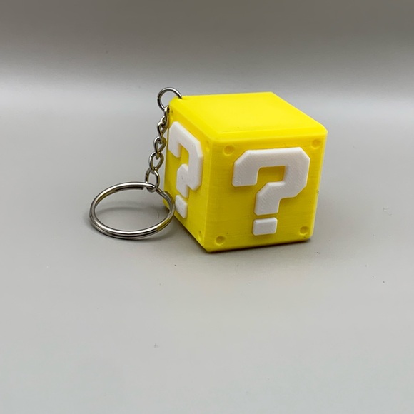 Mario Question Block Keychain - Picture 2 of 3
